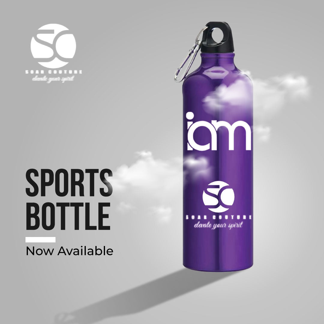 SoarCouture I Am I Am Collection Aluminum Sports Water Bottle 26 oz