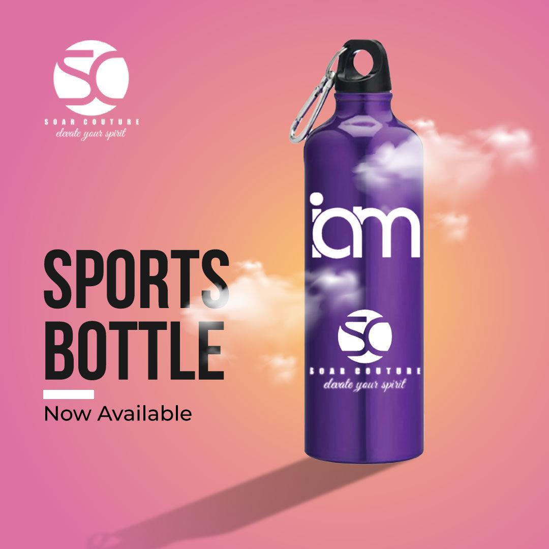 SoarCouture I Am I Am Collection Aluminum Sports Water Bottle 26 oz