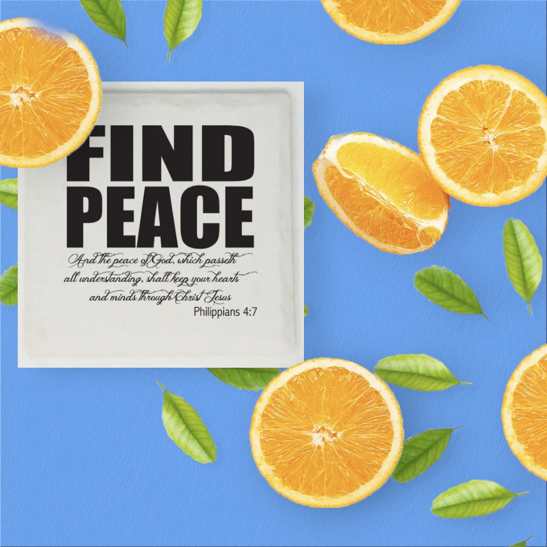 Scripture Collection Find Peace Square Ceramic Coaster 4x4 - SoarCouture