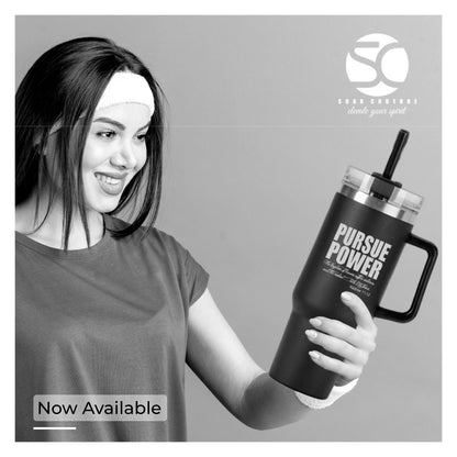 Scripture Collection Pursue Power Stainless Steel Travel Tumbler 40 oz.